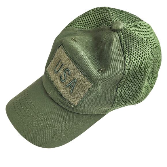 Pit Bull Camo Green Baseball Cap Trucker Hat USA Patch Green Mesh Adjustable - Picture 2 of 4